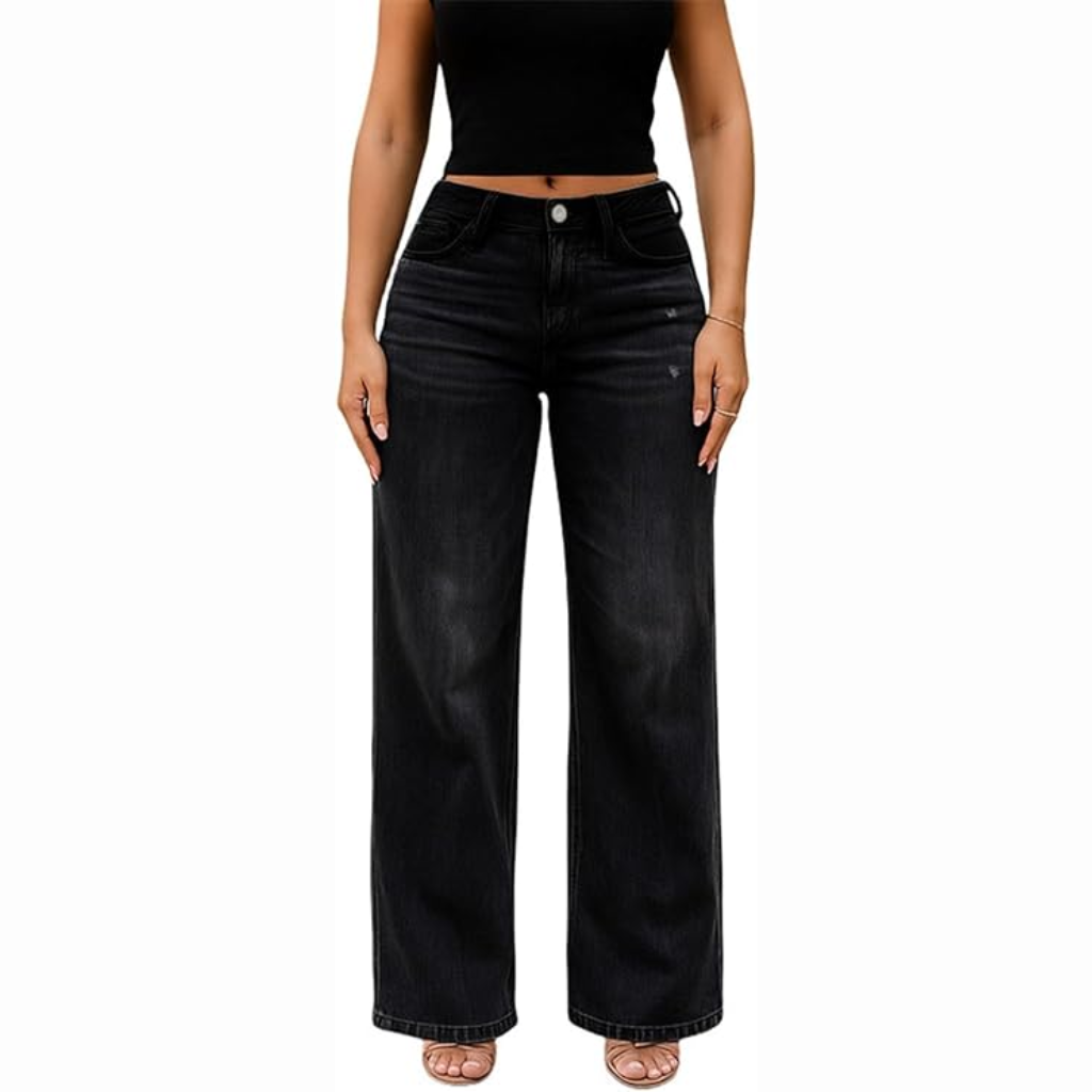 2025 New models Mid-Low Rise Stretch Wide-Leg Baggy Jeans